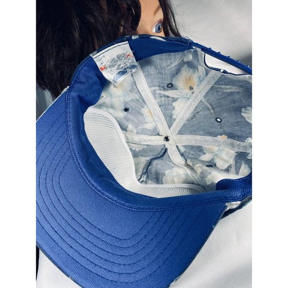 Park City San Sun Tropical Hawaiian Orchid Baseball Hat Blue Adjustable Vintage - Picture 10 of 12